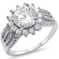 Fine Solitaire Cz Flower .925 Sterling Silver Ring Sizes 5-10