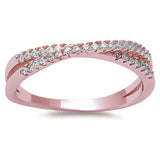   Rose Gold Plated New Style Cubic Zirconia Infinity .925 Sterling Silver Ring