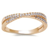   Yellow Gold Plated New Style Cubic Zirconia Infinity .925 Sterling Silver Ring