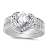 1.50ct Heart Shape CZ Promise Ring .925 Sterling Silver Ring Sizes 5-9