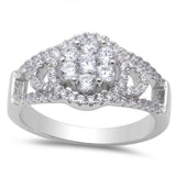 New Design .50ct Cz Flower .925 Sterling Silver Ring Sizes 5-9
