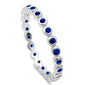Blue Sapphire Eternity Band .925 Sterling Silver Ring Sizes 5-9