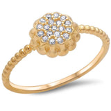 Yellow Gold Plated Micro Pave Cz .925 Sterling Silver Ring