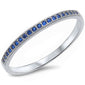<span>CLOSEOUT! </span>Blue Sapphire Eternity Style Band .925 Sterling Silver Ring