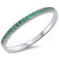 <span>CLOSEOUT! </span>Green Emerald Eternity Style Band .925 Sterling Silver Ring
