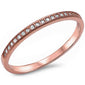 <span>CLOSEOUT! </span>Rose Gold Plated Micro Pave Cz Band .925 Sterling Silver Ring Sizes 4-12