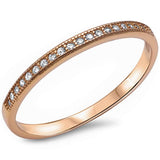 Yellow Gold Plated Micro Pave Cz Band .925 Sterling Silver Ring