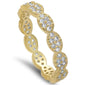 Yellow Gold Plated Micro Pave Cz Band .925 Sterling Silver Ring Sizes 5-9