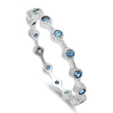 Aquamarine Eternity Style Band .925 Sterling Silver Ring