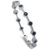 Black Cz Eternity Style Band .925 Sterling Silver Ring