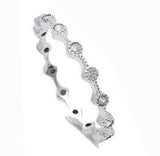 Cubic Zirconia Eternity Style Band .925 Sterling Silver Ring