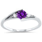 <span>CLOSEOUT! </span>New Round  Amethyst Solitaire Fashion .925 Sterling Silver Ring Sizes 3-5, 10