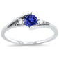 <span>CLOSEOUT! </span>New Round Blue Sapphire Solitaire Fashion .925 Sterling Silver Ring Sizes 3-10