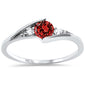 <span>CLOSEOUT! </span>New Round Garnet Solitaire Fashion .925 Sterling Silver Ring Sizes 3-10