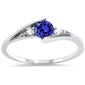 <span>CLOSEOUT! </span>New Round Tanzanite Solitaire Fashion .925 Sterling Silver Ring Sizes 3-11