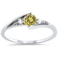 <span>CLOSEOUT! </span>New Round Yellow Topaz Solitaire Fashion .925 Sterling Silver Ring