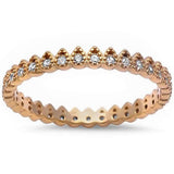   New Yellow Gold Plated Cz Band .925 Sterling Silver Ring