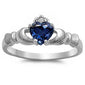 IRISH CLADDAGH Blue Sapphire Ring Sizes 3-12