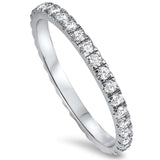New Round Cz Eternity Style Band .925 Sterling Silver Ring