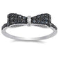 Black & White Cz Bow Tie .925 Sterling Silver Ring sizes 5-10