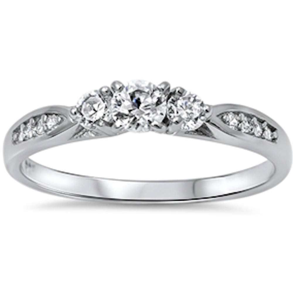 Cz Fashion Promise .925 Sterling Silver Ring Sizes 5-10