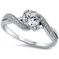 Round Cubic Zirconia .925 Sterling Silver Ring Sizes 5-10