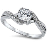 Round Cubic Zirconia .925 Sterling Silver Ring