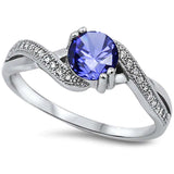Tanzanite & Cz .925 Sterling Silver Ring sizes 5-10