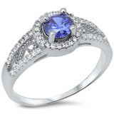 Tanzanite & Cubic Zirconia .925 Sterling Silver Ring