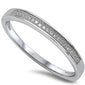 Micro pave Cubic Zirconia Band .925 Sterling Silver Ring Sizes 4-10