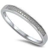 Micro pave Cubic Zirconia Band .925 Sterling Silver Ring