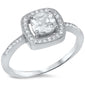 Princess cut clear & Cubic Zirconia Pave .925 Sterling Silver Ring Sizes 5-10