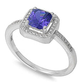 Sterling Silver Lab Created Tanzanite Gemstone Ring