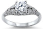 New Design Round Cz .925 Sterling Silver Ring Sizes 5-10