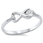 Heart Shape Infinity w/ Cz .925 Sterling Silver Ring sizes 5-9