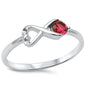 Heart Shape Infinity w/ Ruby .925 Sterling Silver Ring sizes 5-9