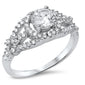 Halo Cz Solitaire .925 Sterling Silver Ring sizes 5-10