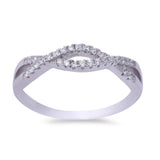  Infinity Style Cubic Zirconia .925 Sterling Silver Ring