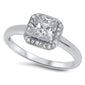 1Ct Princess Cut Cz Promise Engagement Ring .925 Sterling Silver Sizes 5-9