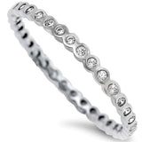 Round Cz Eternity Band .925 Sterling Silver Ring Sizes 2-10