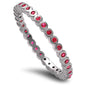 <span>CLOSEOUT! </span>Round Ruby Eternity Band .925 Sterling Silver Ring Sizes 2-12