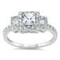 NEW BEAUTIFUL WHITE TOPAZ ENGAGEMENT .925 Sterling Silver Ring Sizes 5-9
