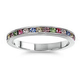 <span>CLOSEOUT!</span> Multi-colored Eternity Style Band .925 Sterling Silver Ring
