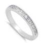 Sterling Silver Clear Cz Channel Ring Sizes 5-10