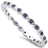 Amethyst Eternity Band .925 Sterling Silver Ring