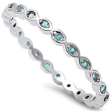Aquamarine Eternity Band .925 Sterling Silver Ring