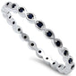 Black Onyx Eternity Band .925 Sterling Silver Ring Sizes 6-9