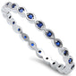 Blue Sapphire Eternity Band .925 Sterling Silver Ring Sizes 4-10