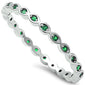 Green Emerald Eternity Band .925 Sterling Silver Ring Sizes 4-10