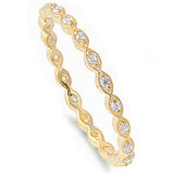 Gold Plated Eternity Band with Cz .925 Sterling Silver
